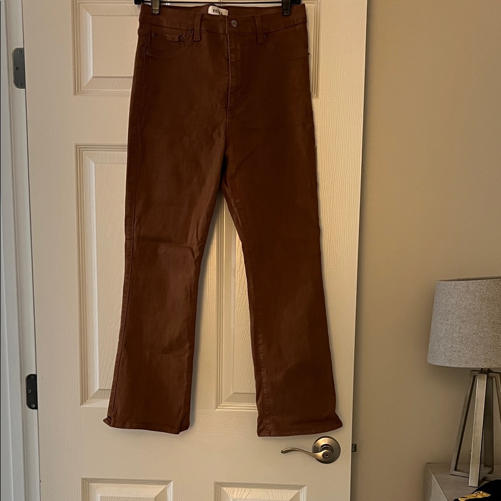 Brown Straight-Leg Jeans